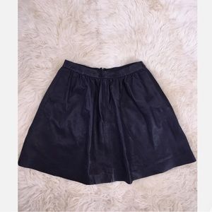 RARE J. Crew Collection Navy Leather Skirt